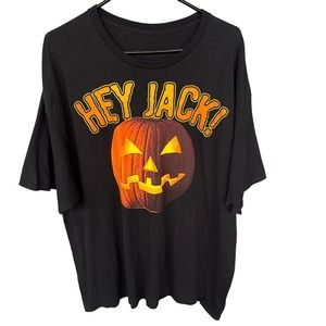 Halloween Shirt‎ Adult Extra Large XL Black Short Sleeve Pumpkin Jack-o-lantern